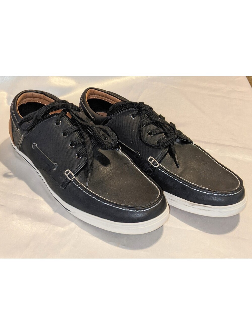 Sonoma Men’s Royce Black & Brown Lightweight Boat Deck Shoes Size 12 GUC